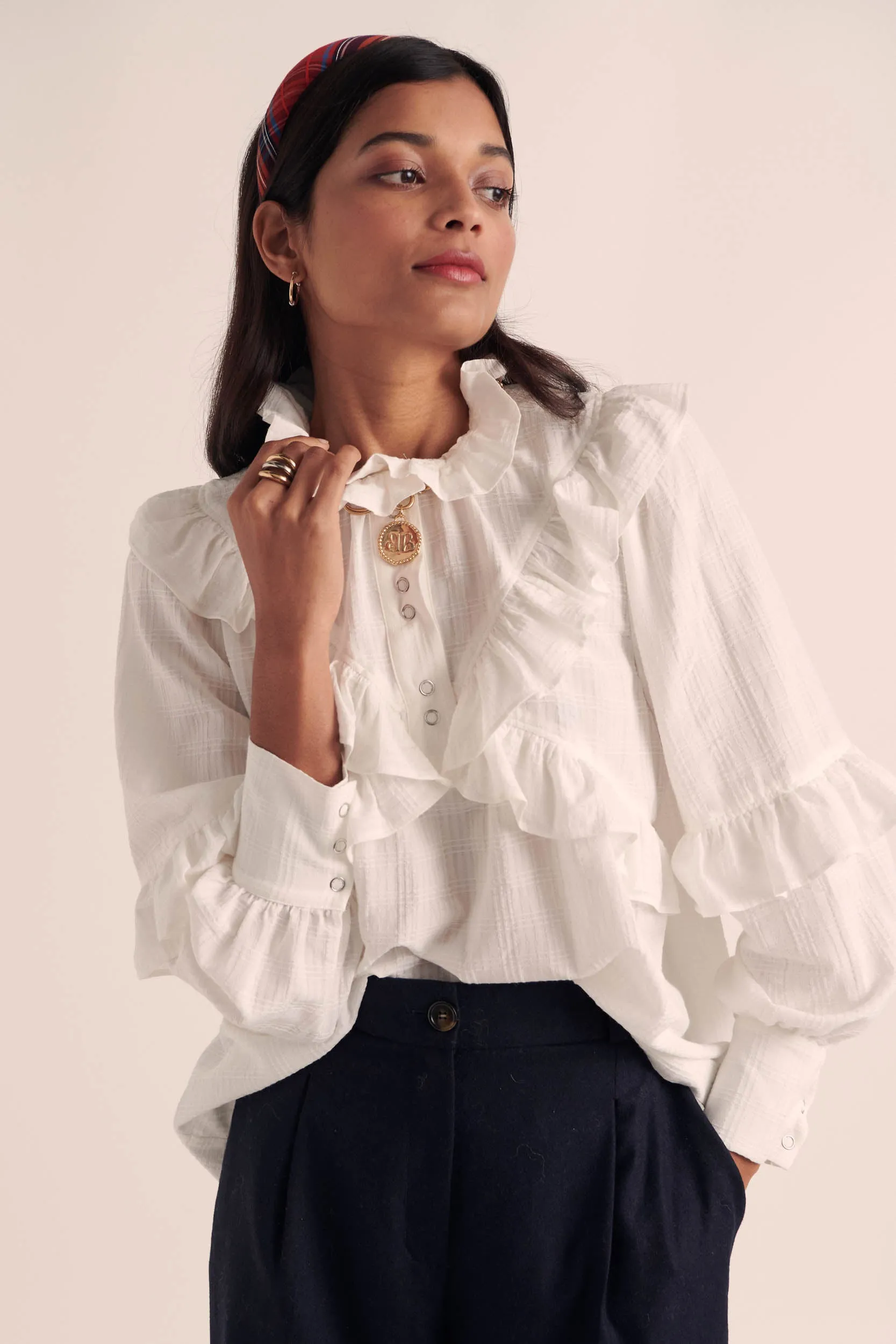 Amelia blouse natural white sold by Balzac Paris