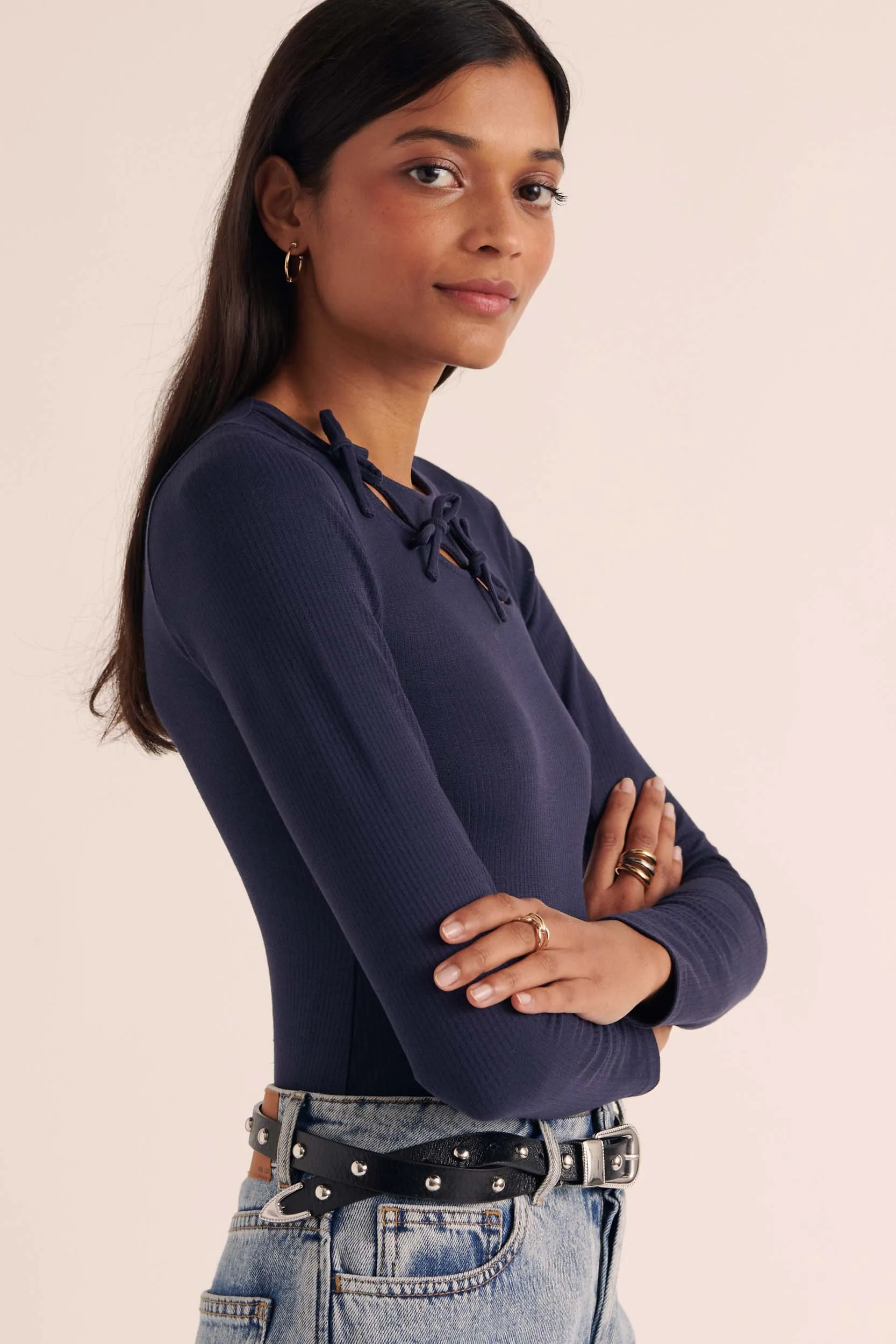 Top Angèle navy knots sold by Balzac Paris product image thumbnail 3