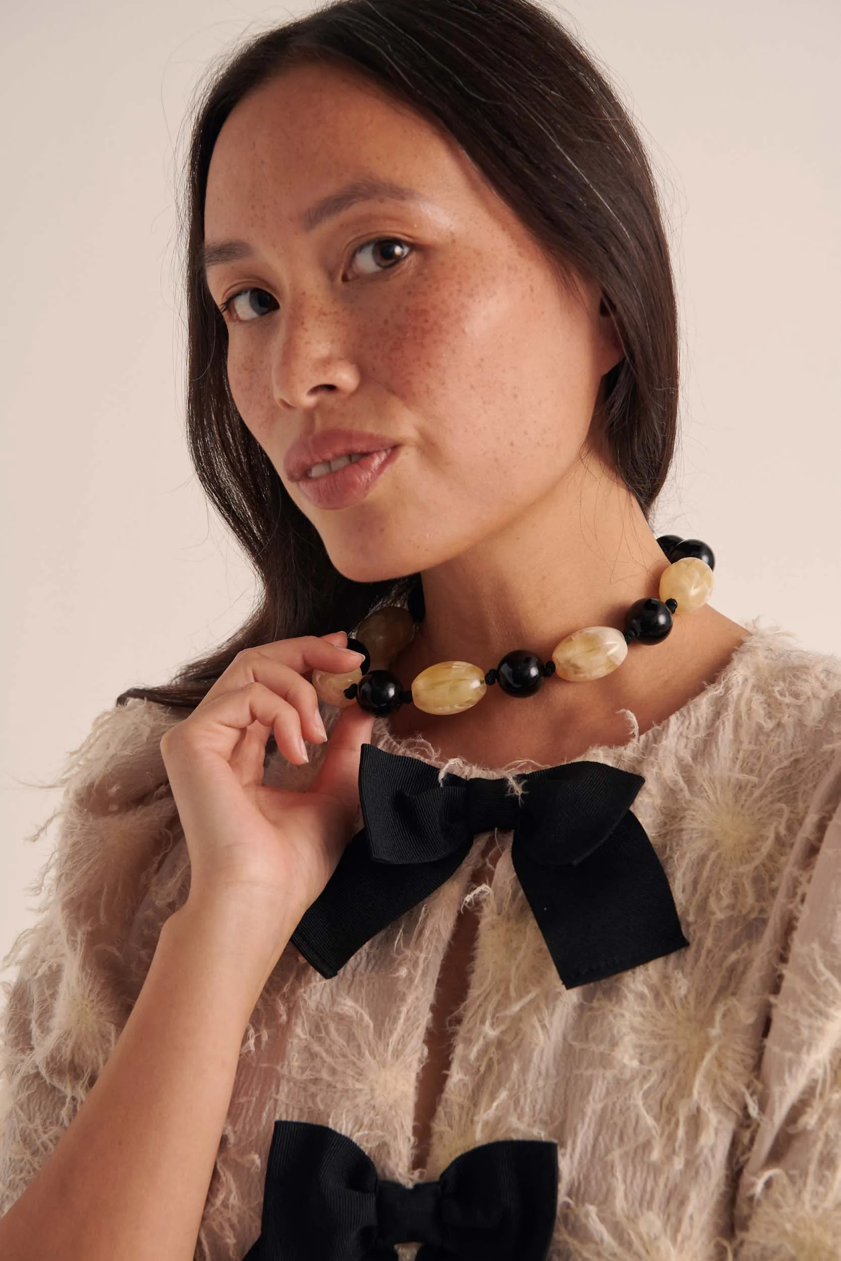 Naomi blouse with ecru flower embroidery sold by Balzac Paris product image thumbnail 5