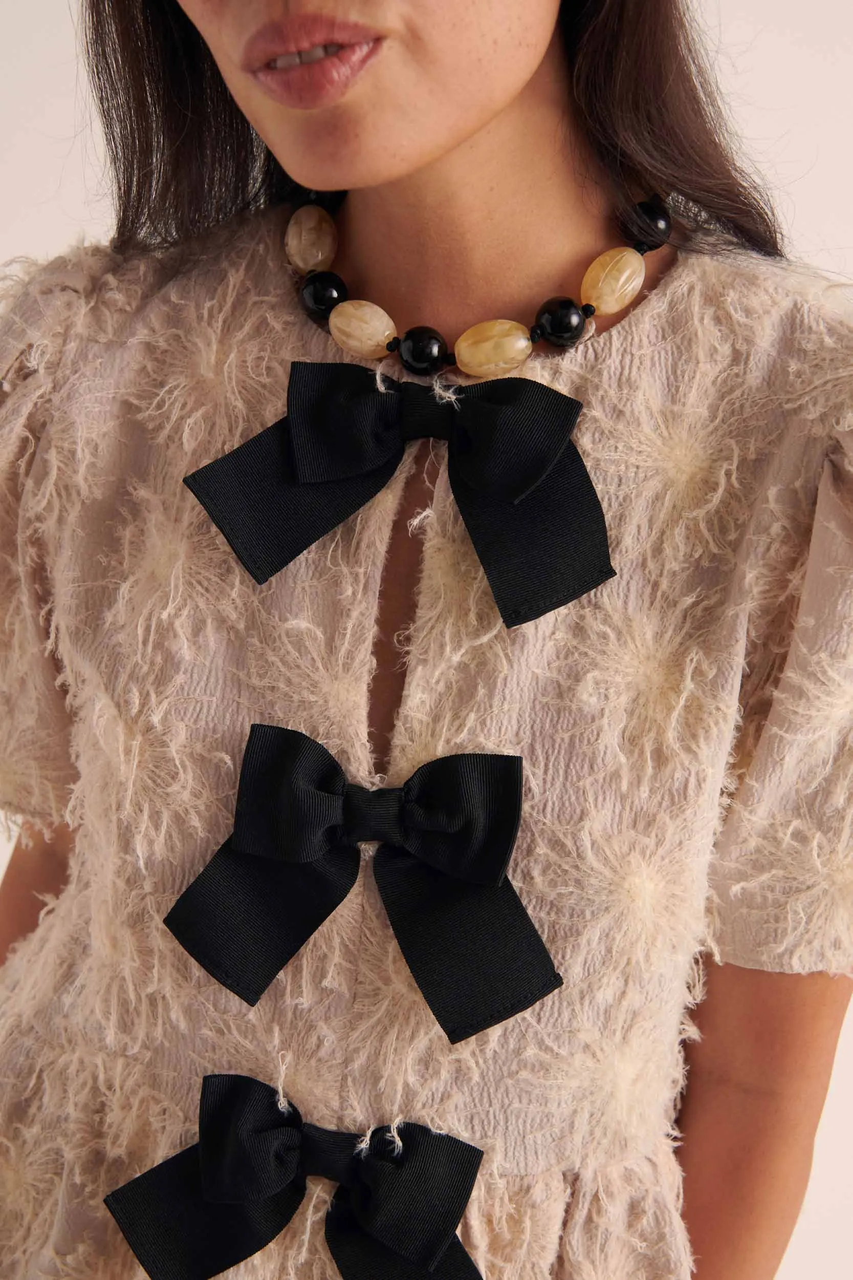 Naomi blouse with ecru flower embroidery sold by Balzac Paris product image thumbnail 2