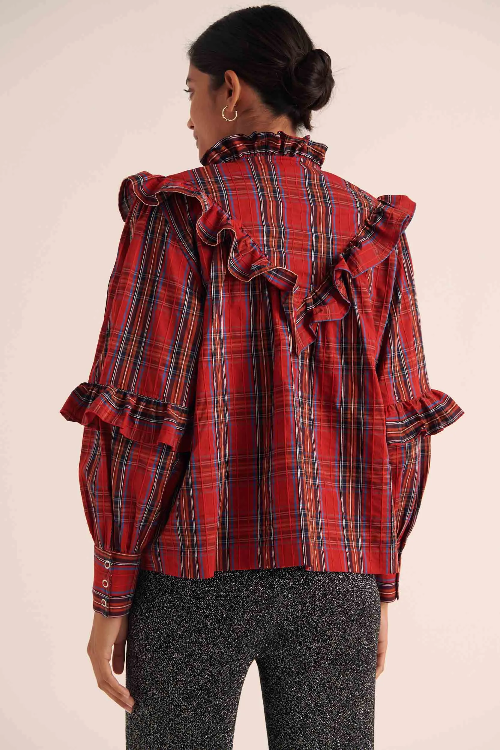 Amelia red tartan blouse sold by Balzac Paris product image thumbnail 4