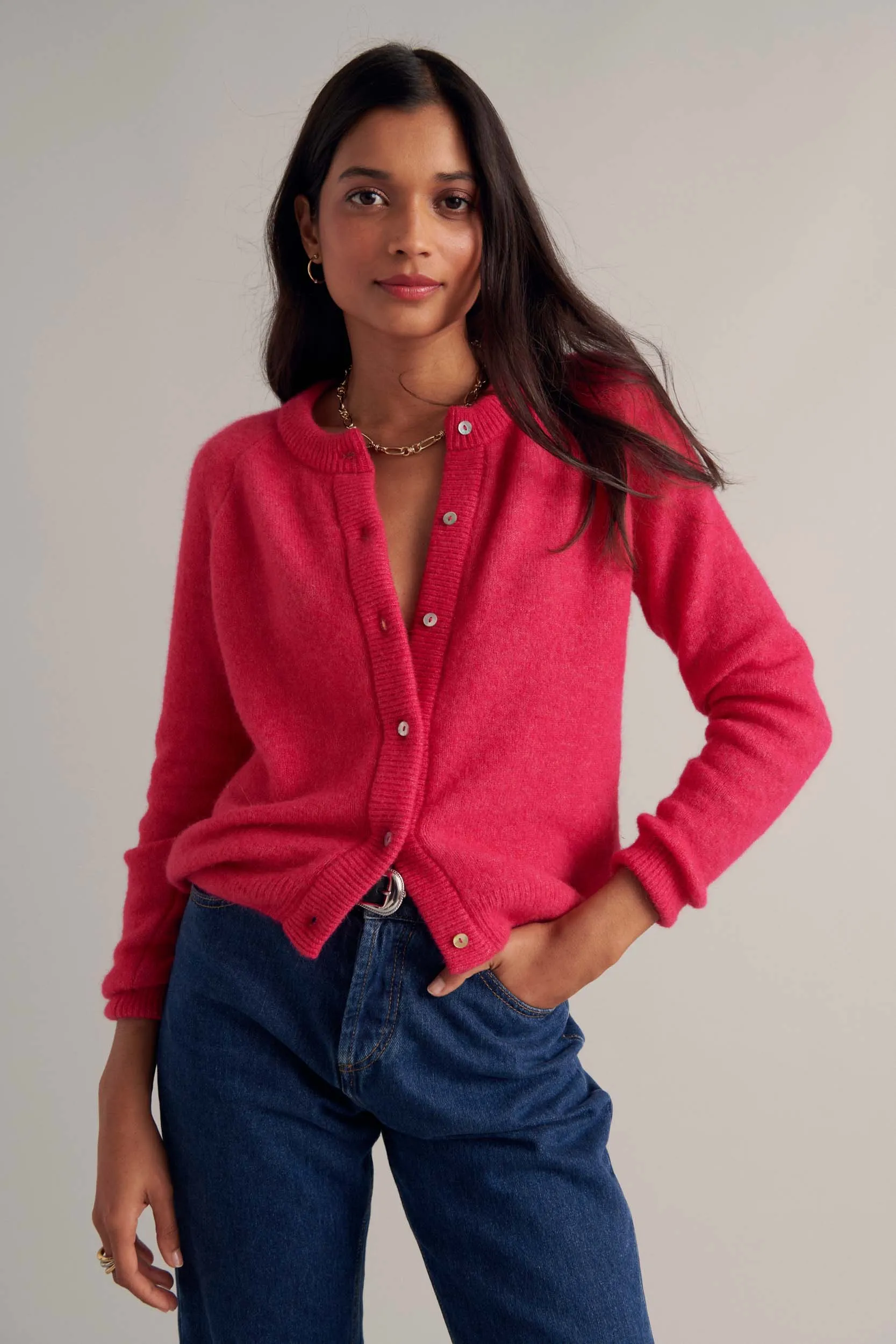 Cardigan Come fuchsia sold by Balzac Paris product image thumbnail 5