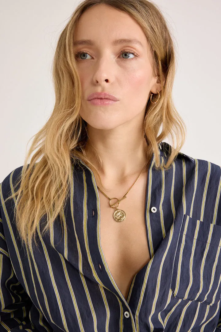 Hector shirt with navy and yellow stripes sold by Balzac Paris product image thumbnail 4