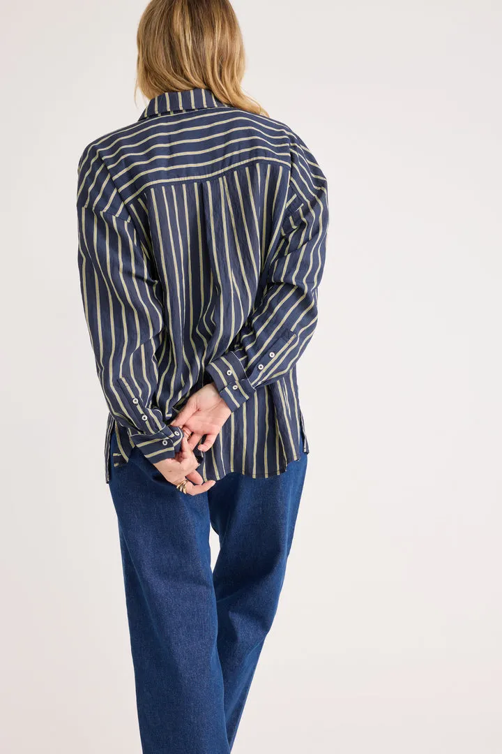 Hector shirt with navy and yellow stripes sold by Balzac Paris product image thumbnail 5