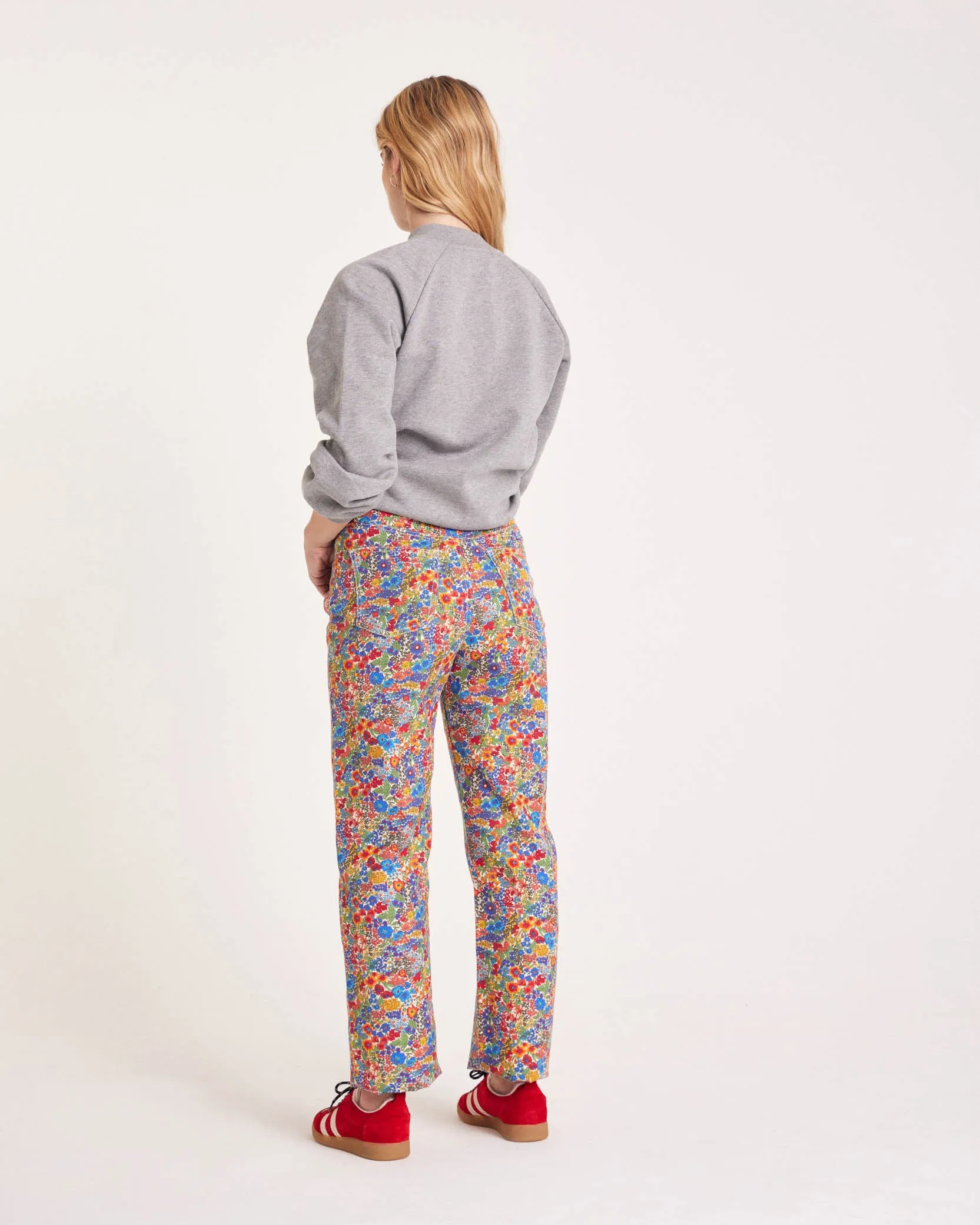 Robi jeans in blue and yellow Liberty fabric sold by Balzac Paris product image thumbnail 5