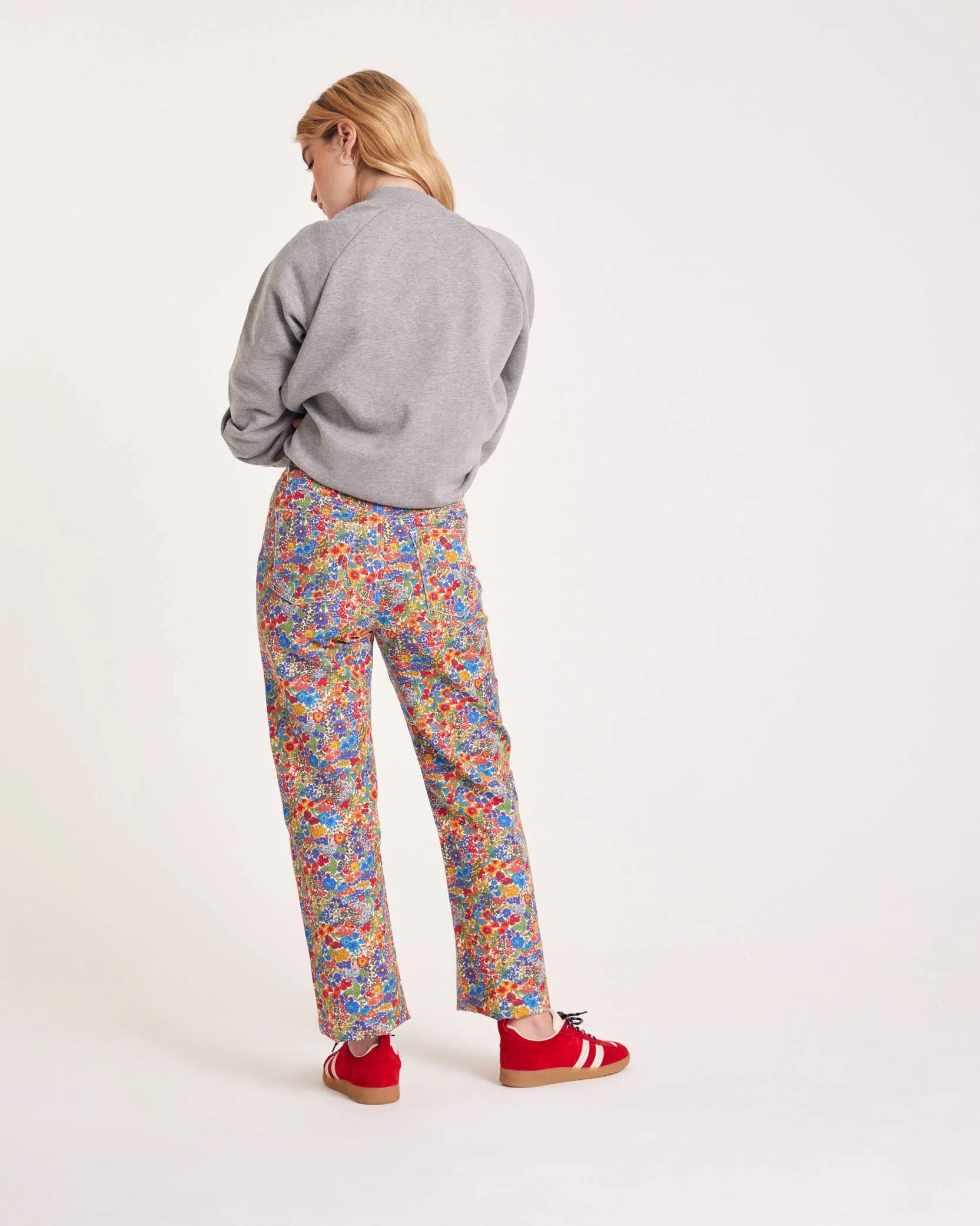 Robi jeans in blue and yellow Liberty fabric sold by Balzac Paris product image thumbnail 3