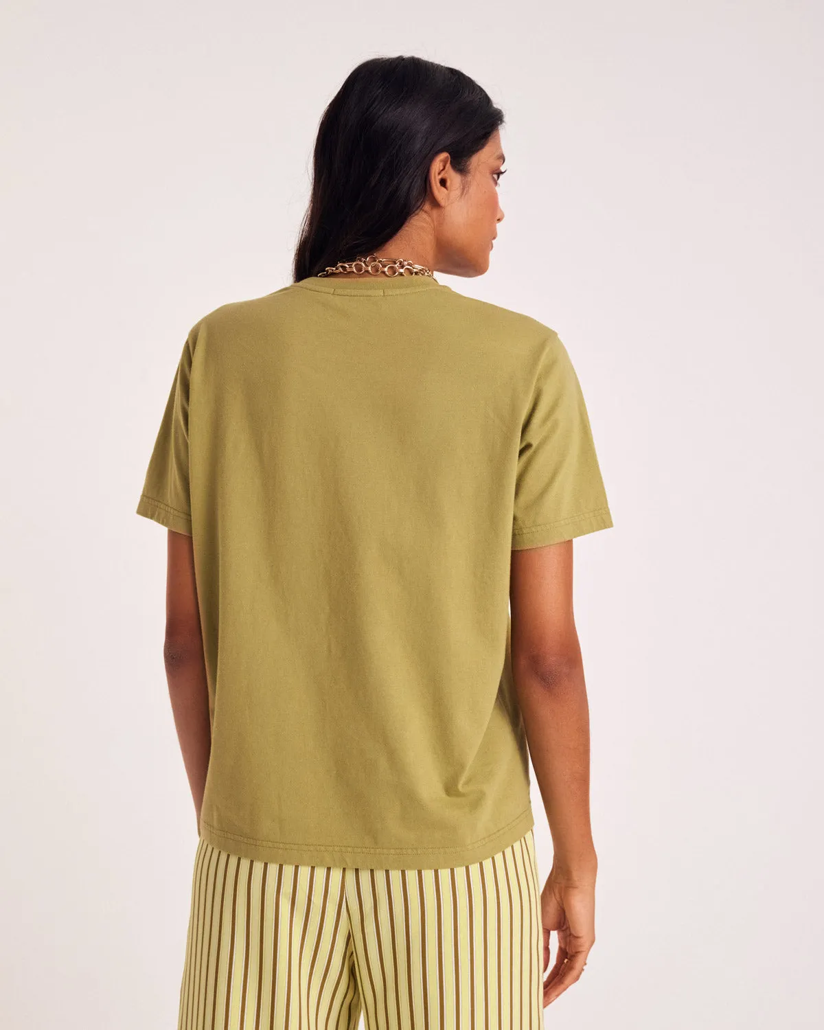 Bree Moss Green Embroidered T-Shirt sold by Balzac Paris product image thumbnail 4