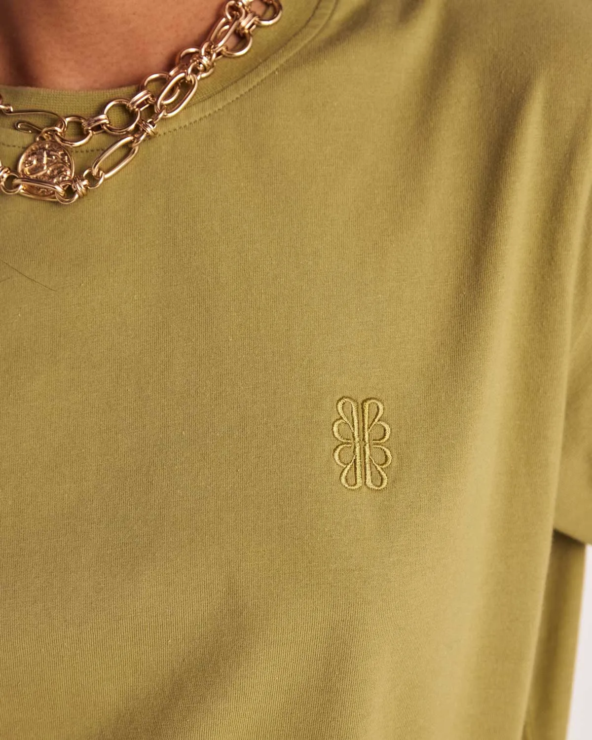 Bree Moss Green Embroidered T-Shirt sold by Balzac Paris product image thumbnail 3