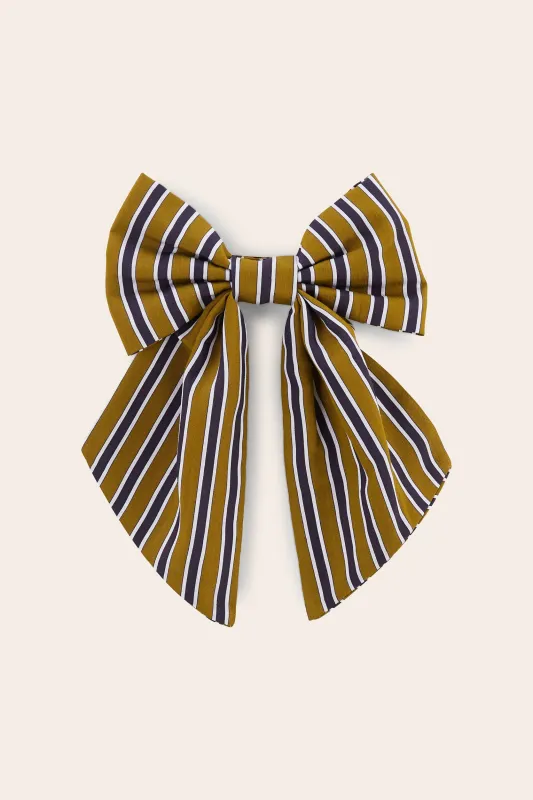 Manolito bow tie with navy and khaki stripes made by Balzac Paris