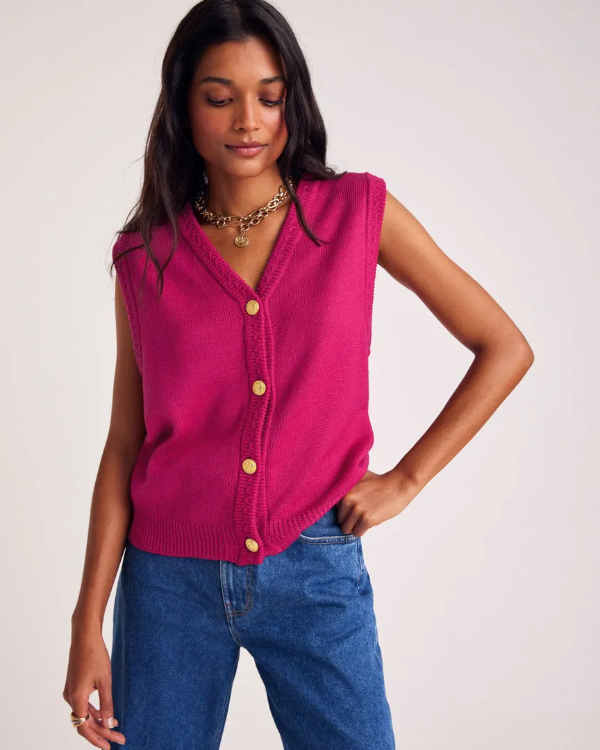 Raspberry pink Constant vest sold by Balzac Paris product image thumbnail 2