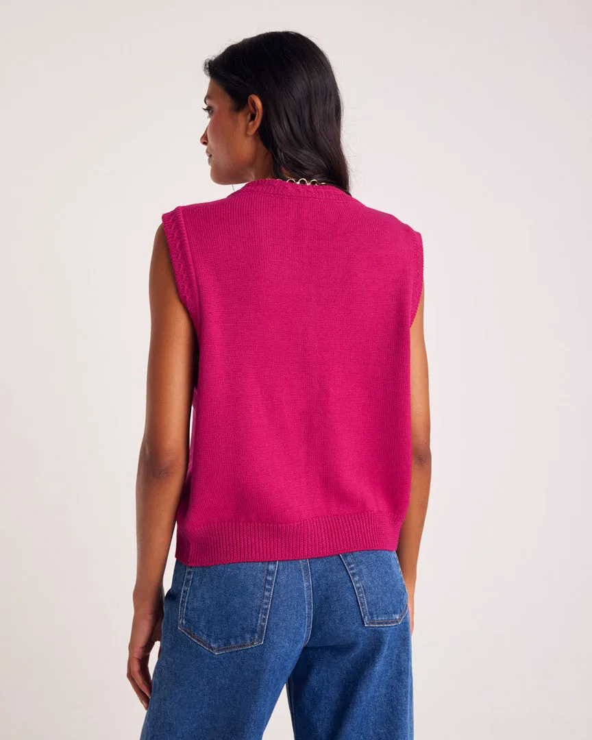 Raspberry pink Constant vest sold by Balzac Paris product image thumbnail 3