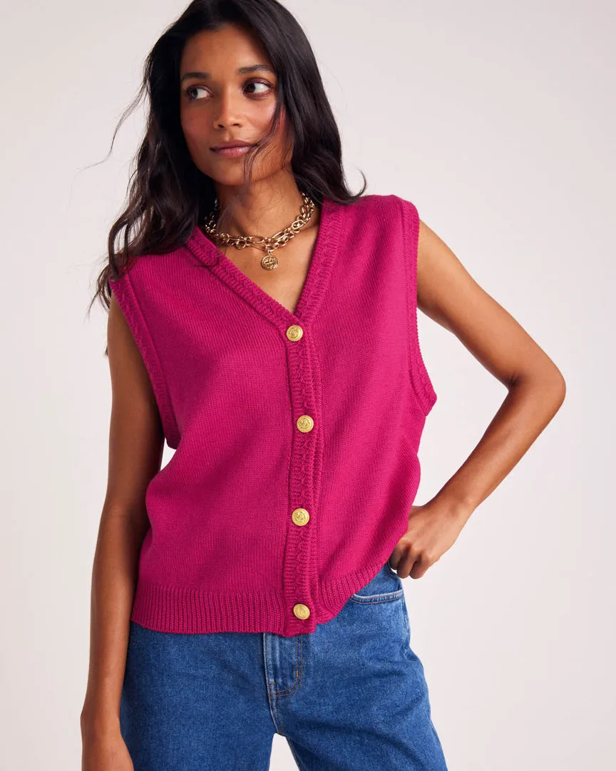 Raspberry pink Constant vest sold by Balzac Paris