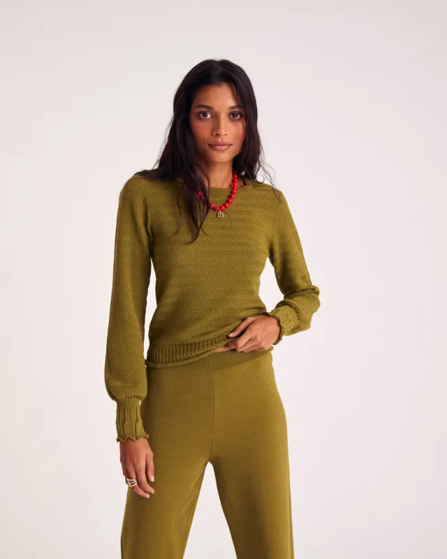 Tia green sweater sold by Balzac Paris