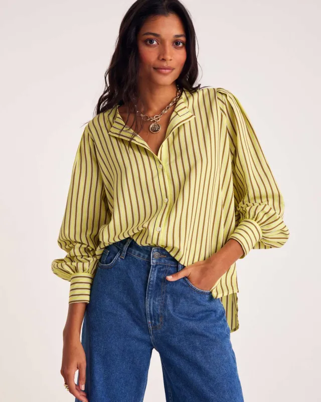 Adella yellow striped shirt made by Balzac Paris