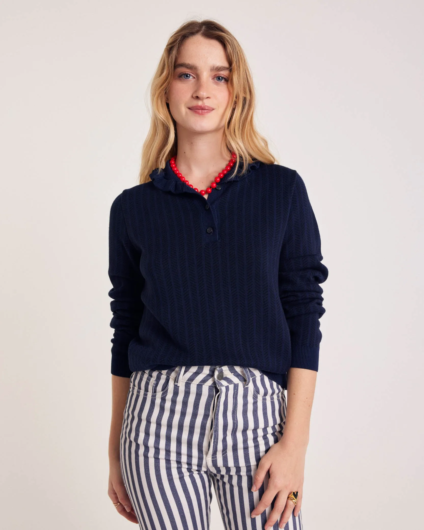 Navy Tadeo Polo Shirt sold by Balzac Paris