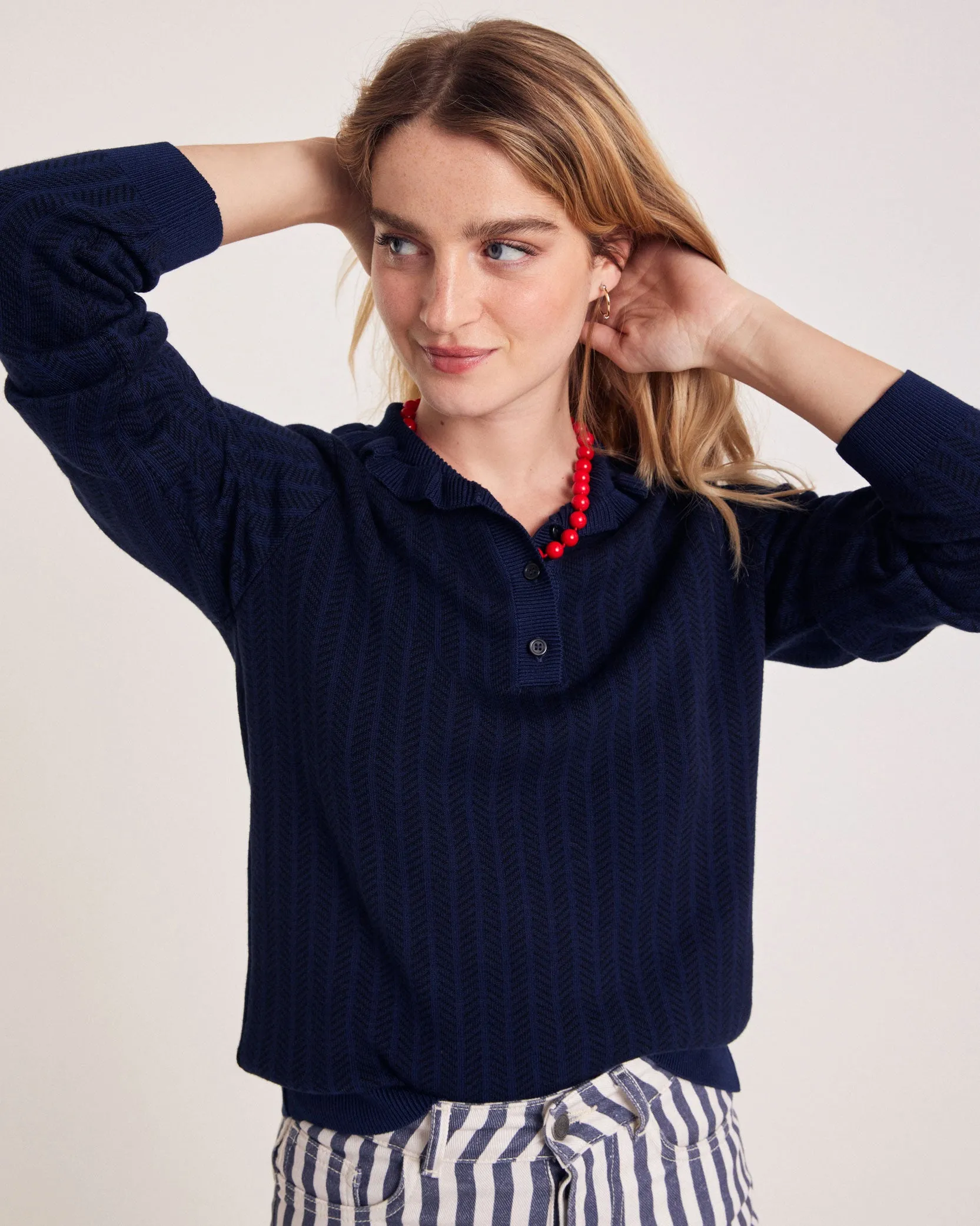 Navy Tadeo Polo Shirt sold by Balzac Paris product image thumbnail 5