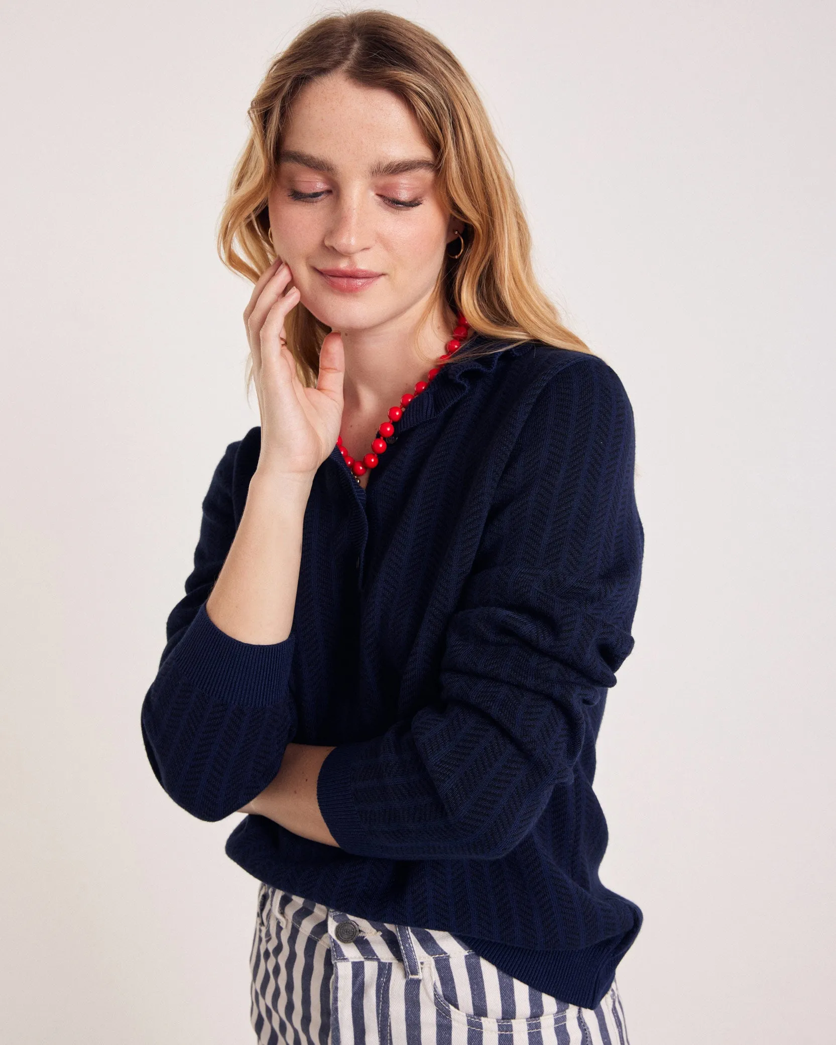 Navy Tadeo Polo Shirt sold by Balzac Paris product image thumbnail 4