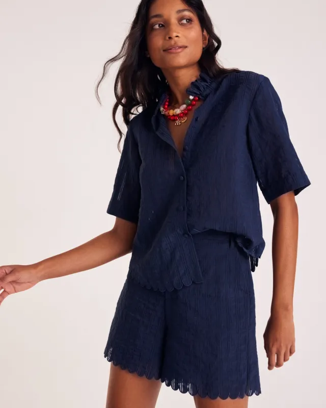 Amato textured navy shirt sold by Balzac Paris