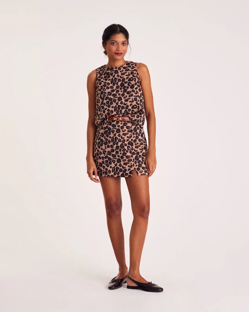 Monica leopard jacquard mini skirt sold by Balzac Paris product image thumbnail 3