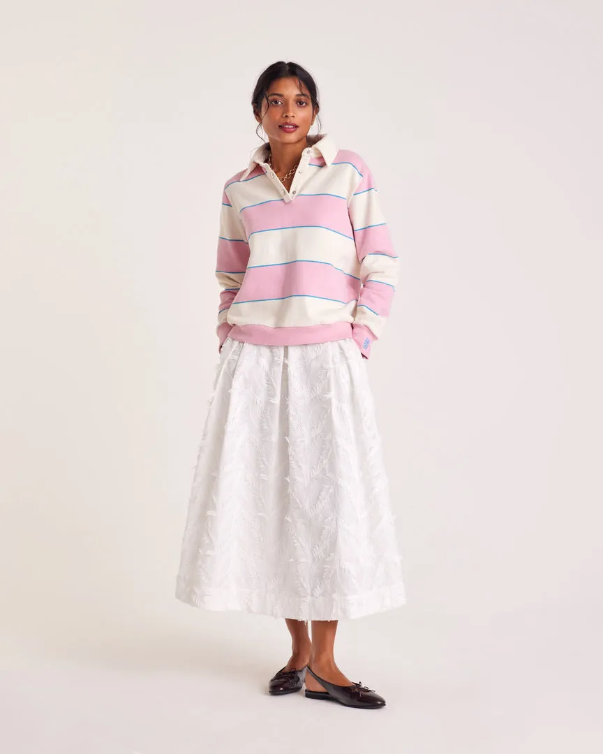 Manuela white feather skirt sold by Balzac Paris