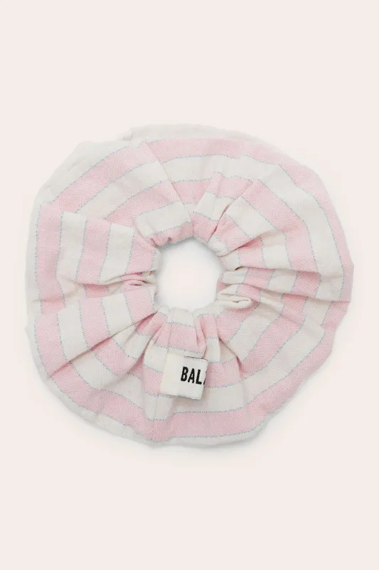 Billy XL scrunchie with pink and white stripes sold by Balzac Paris
