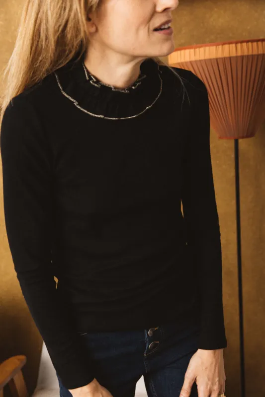 Nicolas black and gold top sold by Balzac Paris