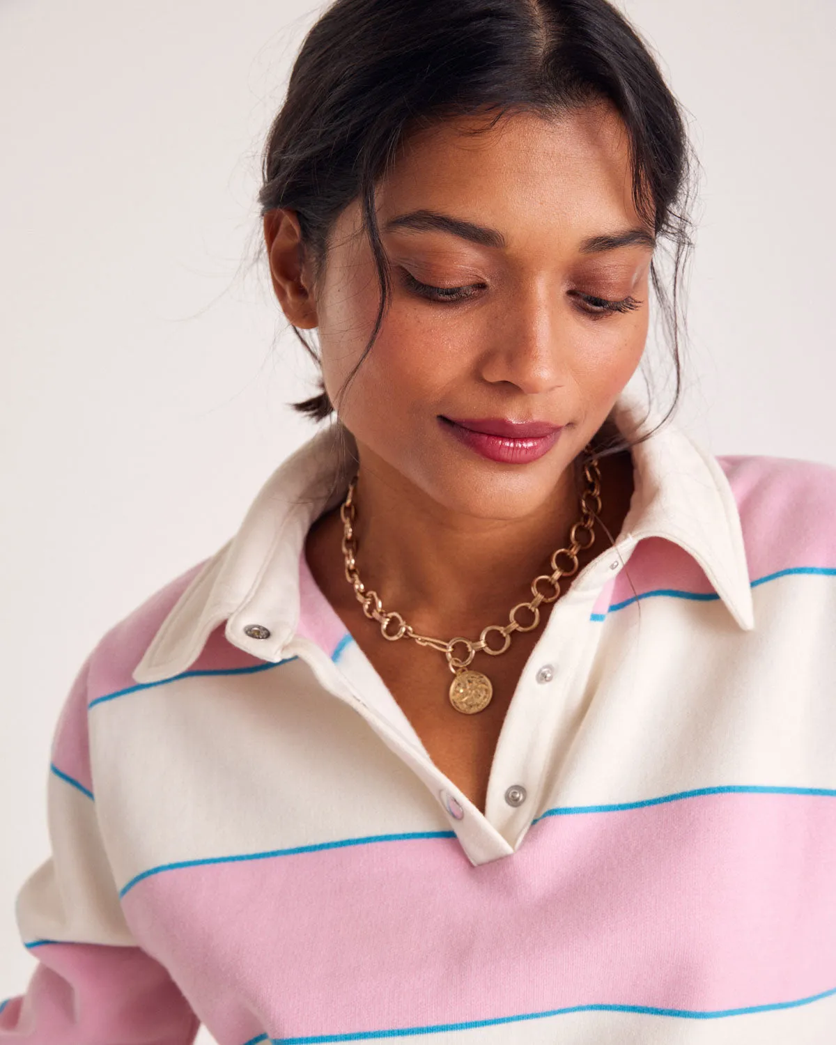 Light pink striped Diego sweatshirt sold by Balzac Paris product image thumbnail 5