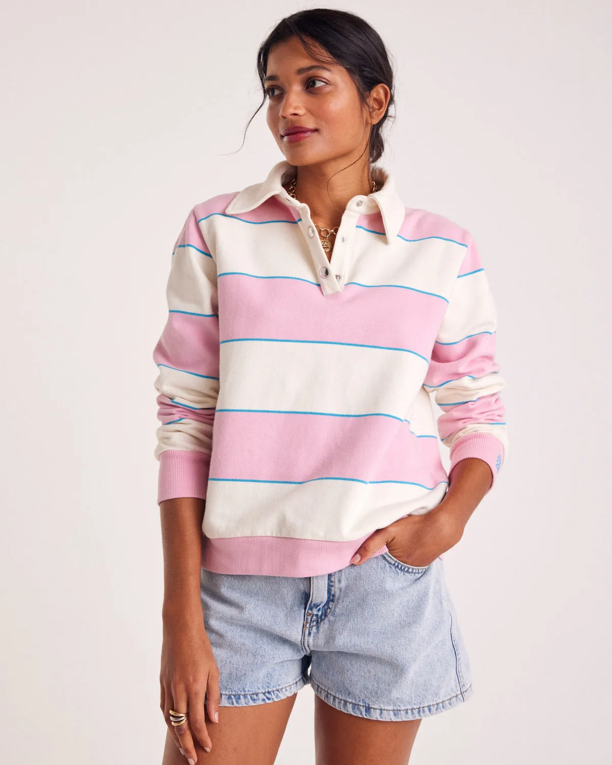 Light pink striped Diego sweatshirt sold by Balzac Paris