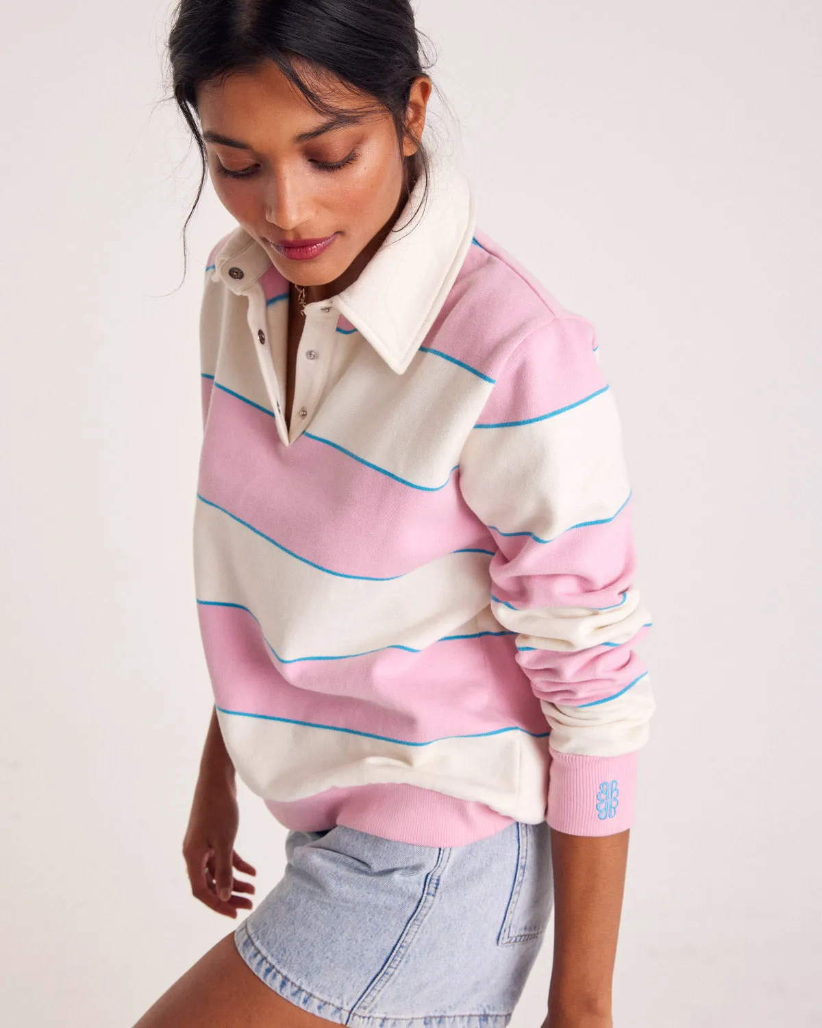 Light pink striped Diego sweatshirt sold by Balzac Paris product image thumbnail 4