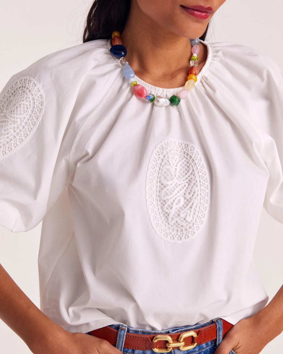 Mariela natural white blouse sold by Balzac Paris product image thumbnail 3