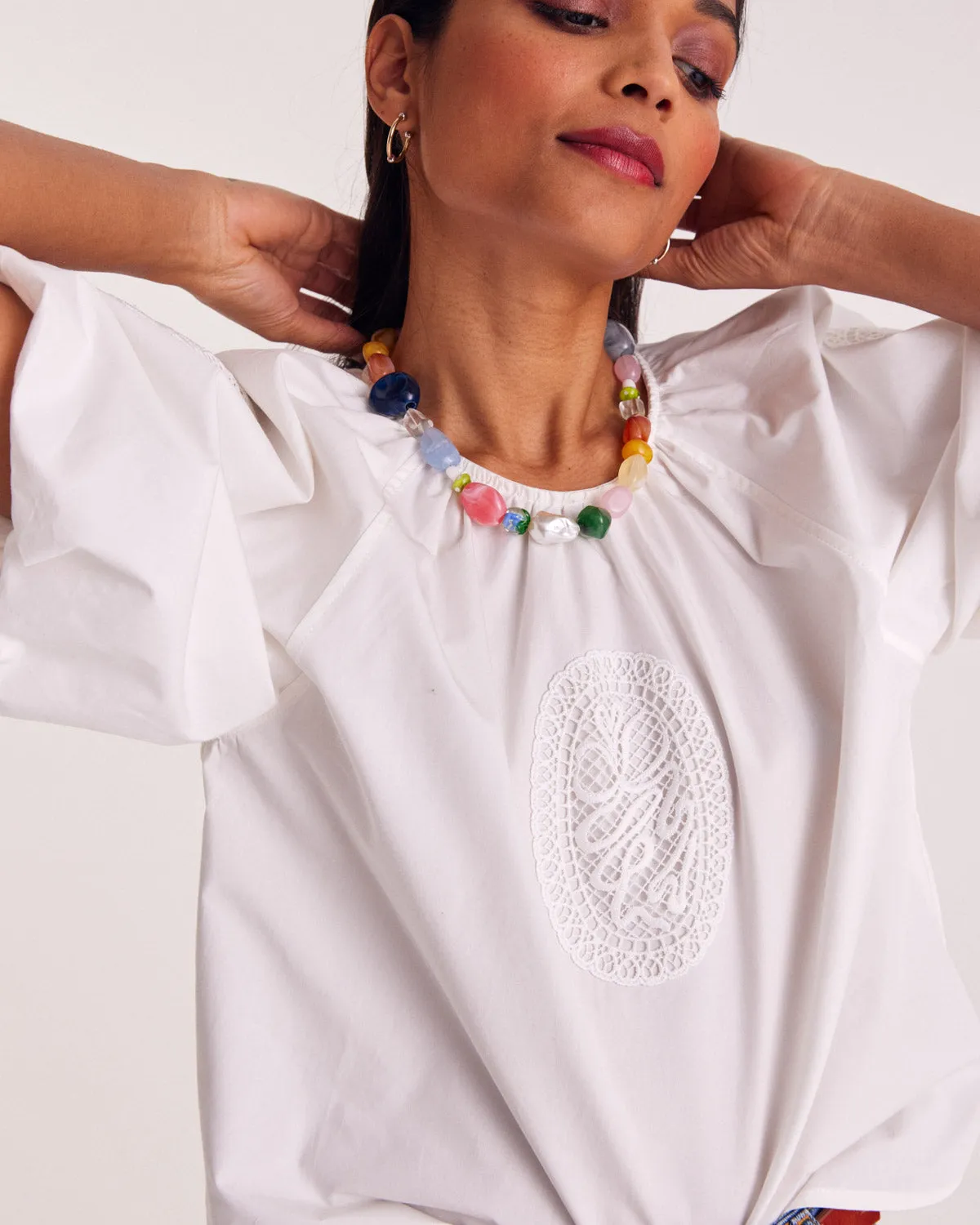 Mariela natural white blouse sold by Balzac Paris product image thumbnail 5