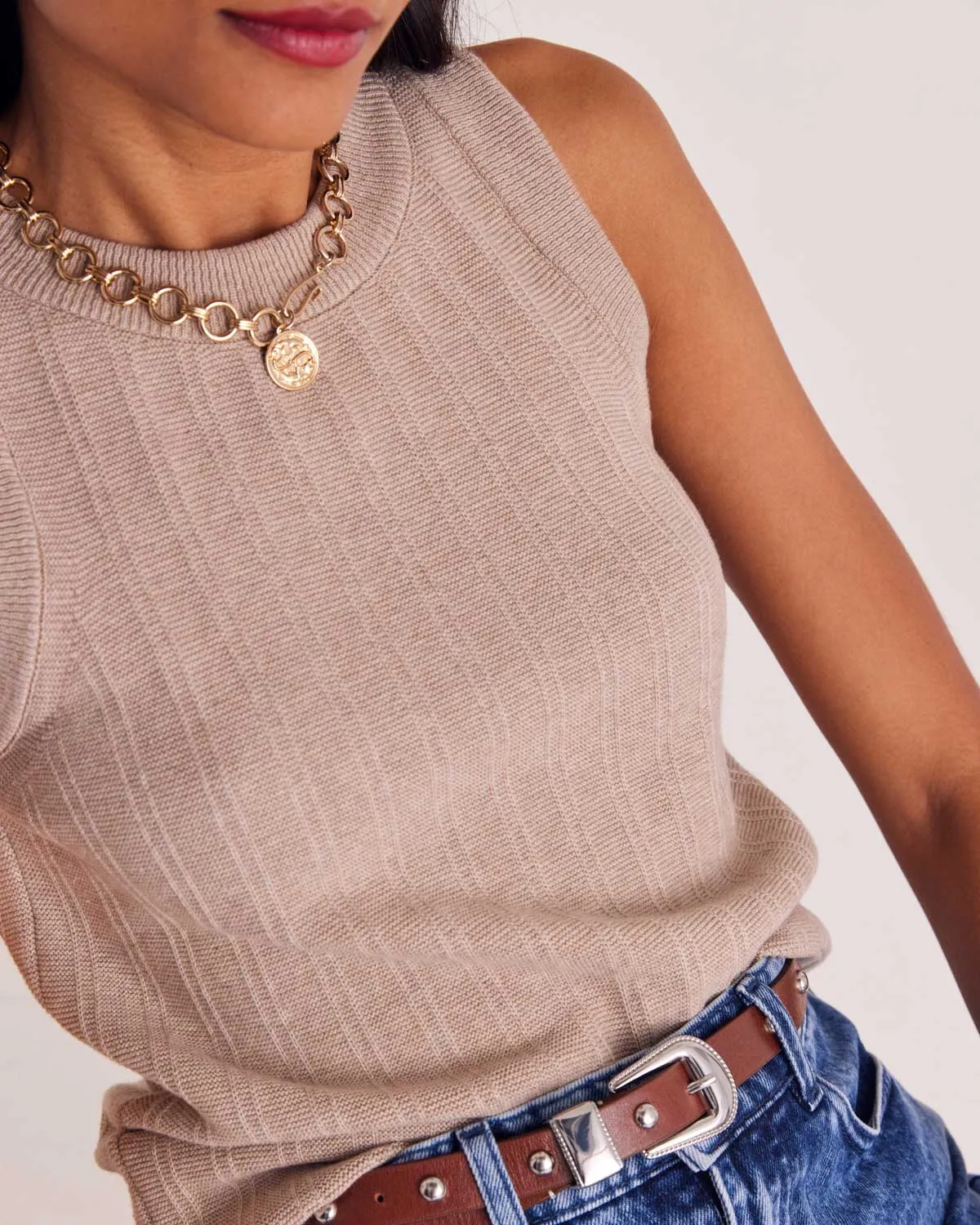 Kahn Top in Heather Beige sold by Balzac Paris product image thumbnail 3