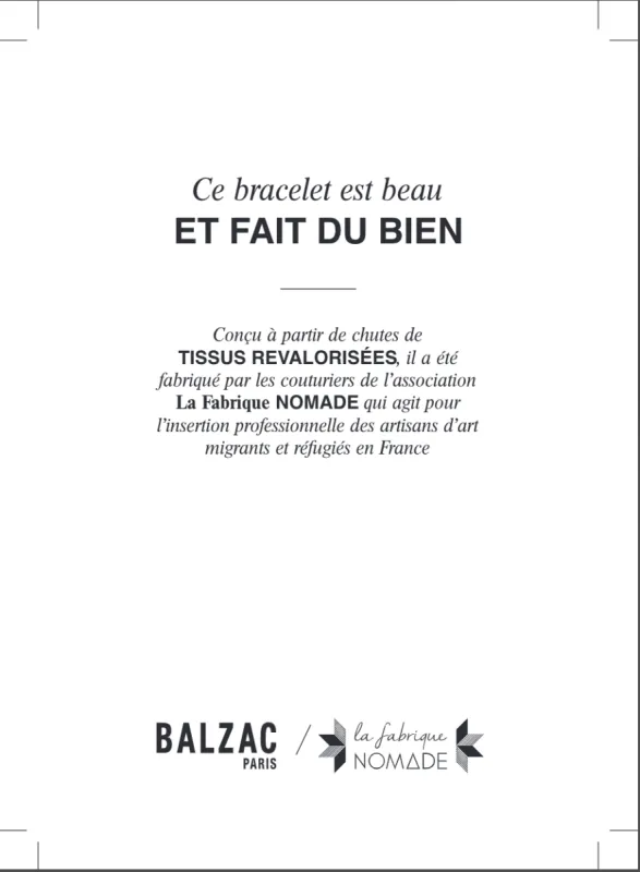 Bracelet card La Fabrique Nomade sold by Balzac Paris