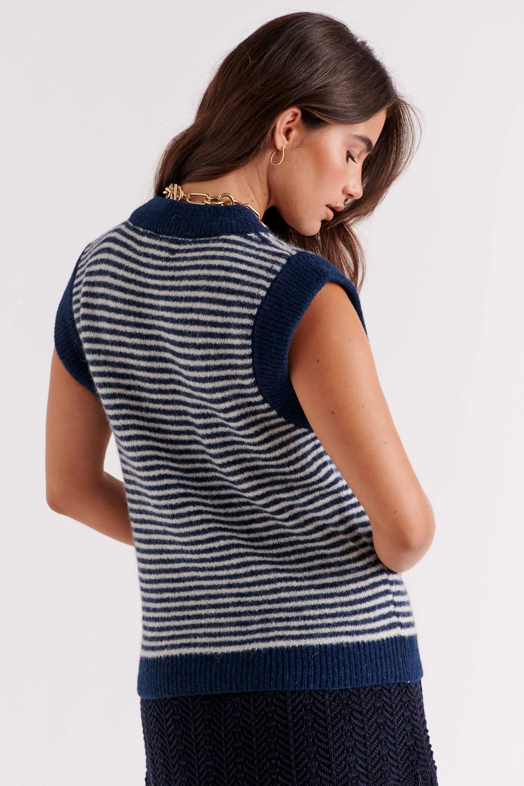 Blue and white striped blason sweater sold by Balzac Paris product image thumbnail 5