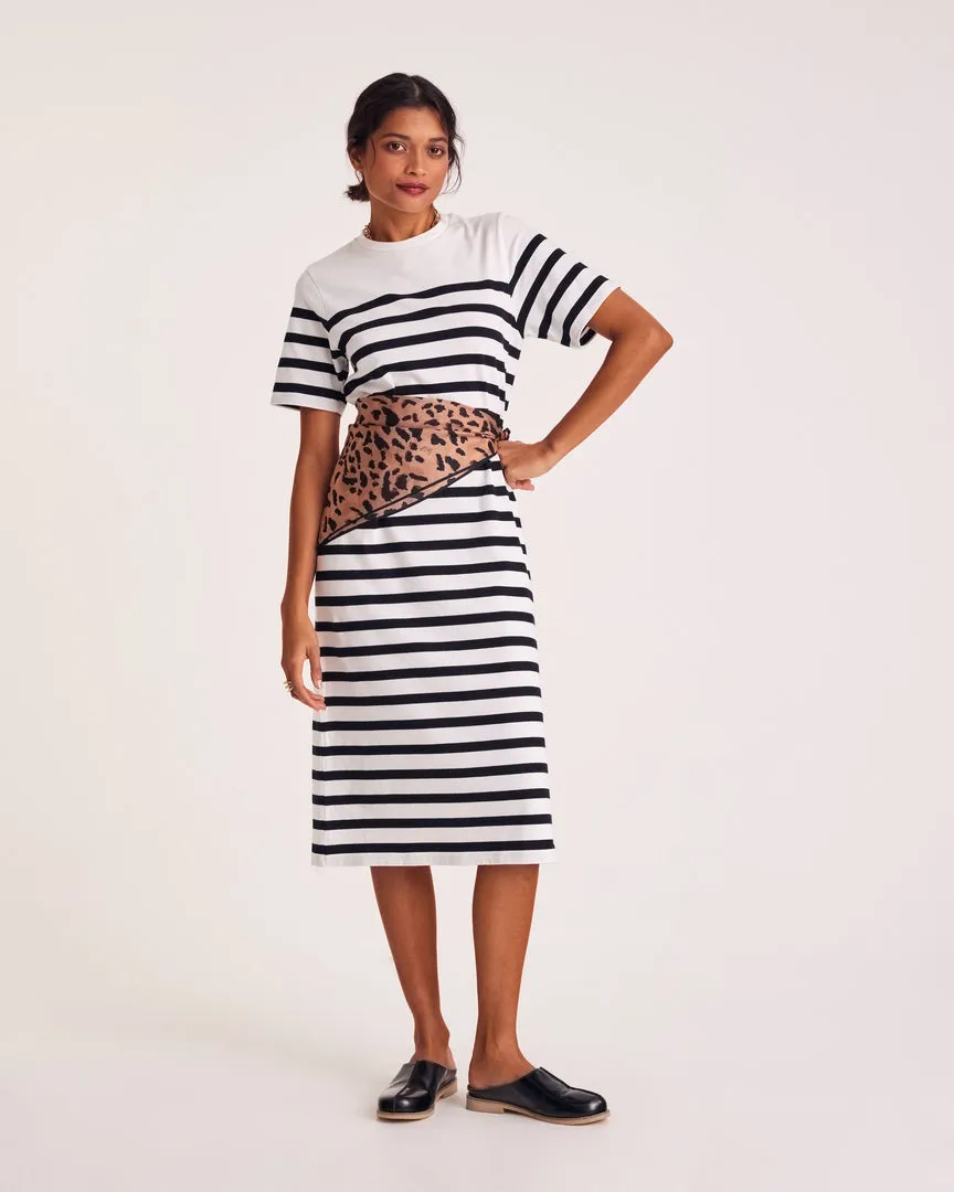 Claodia black striped dress sold by Balzac Paris product image thumbnail 3