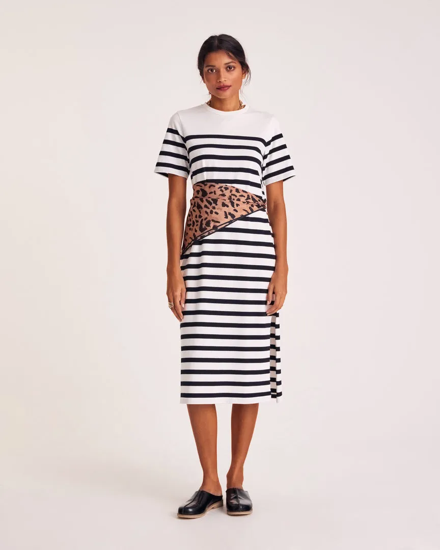 Claodia black striped dress sold by Balzac Paris