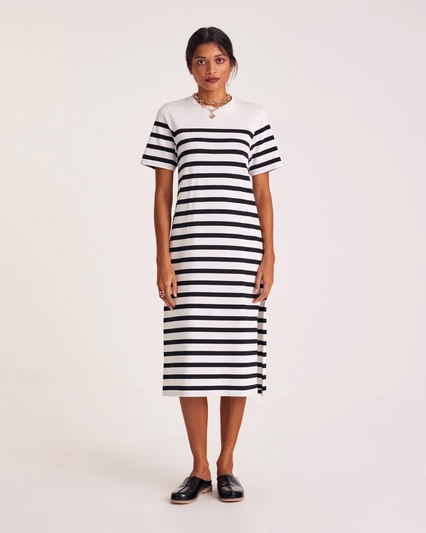Claodia black striped dress sold by Balzac Paris product image thumbnail 4