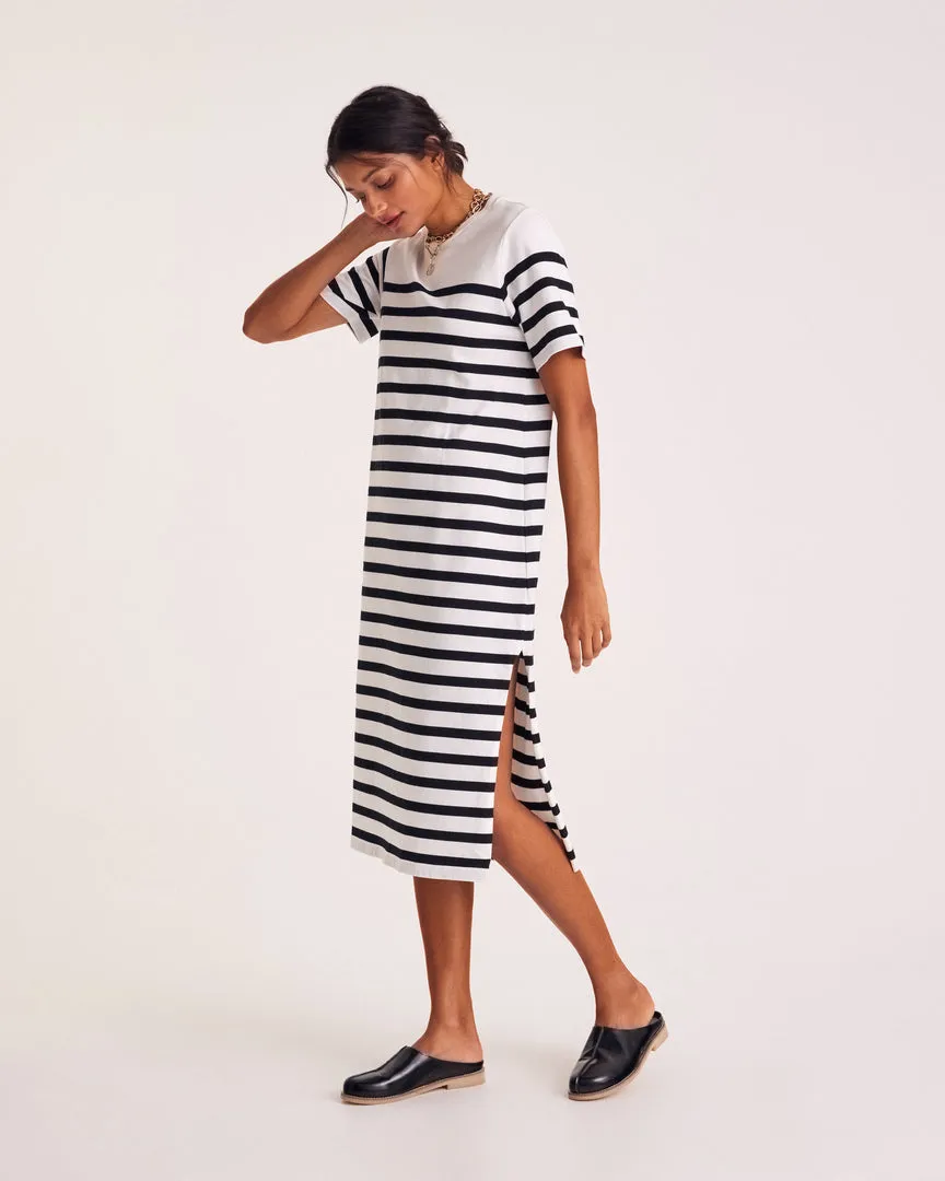 Claodia black striped dress sold by Balzac Paris product image thumbnail 5