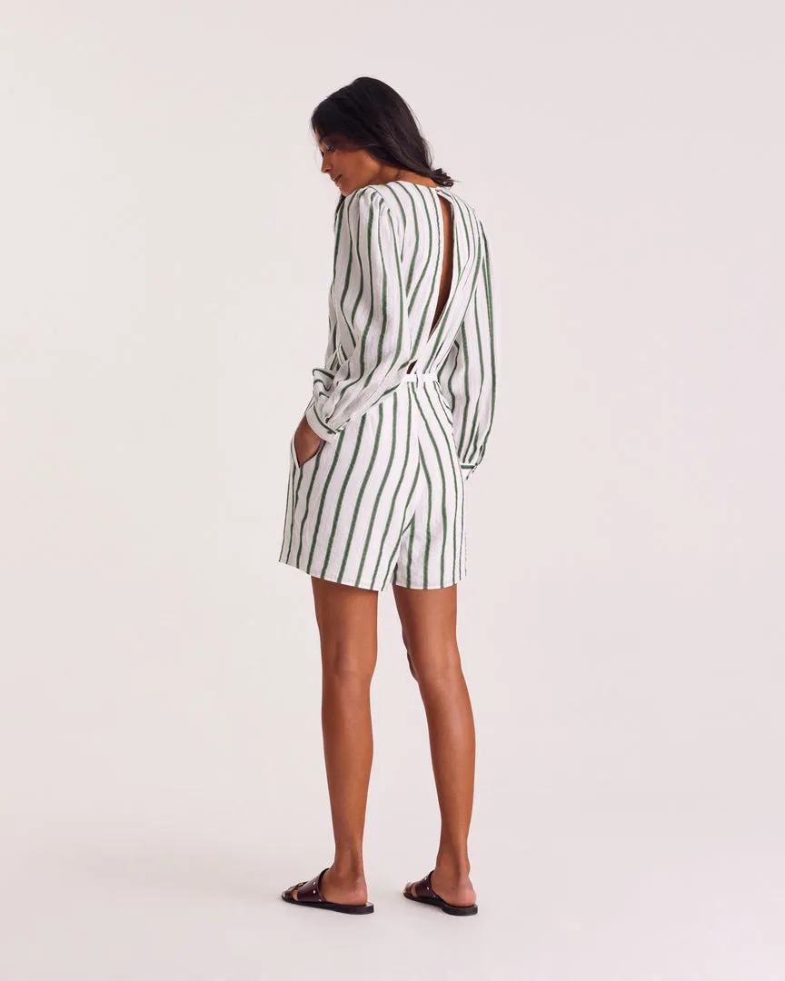 Julieta green striped jumpsuit sold by Balzac Paris product image thumbnail 5