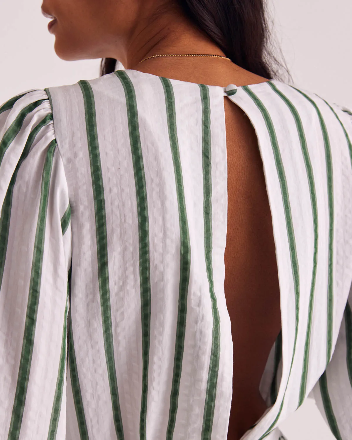 Julieta green striped jumpsuit sold by Balzac Paris product image thumbnail 4
