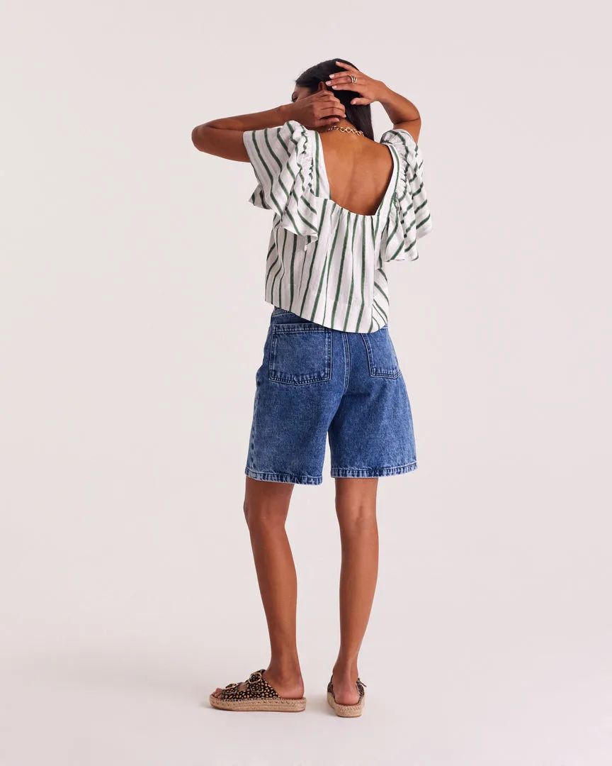 Nino ultramarine blue Bermuda shorts sold by Balzac Paris product image thumbnail 3