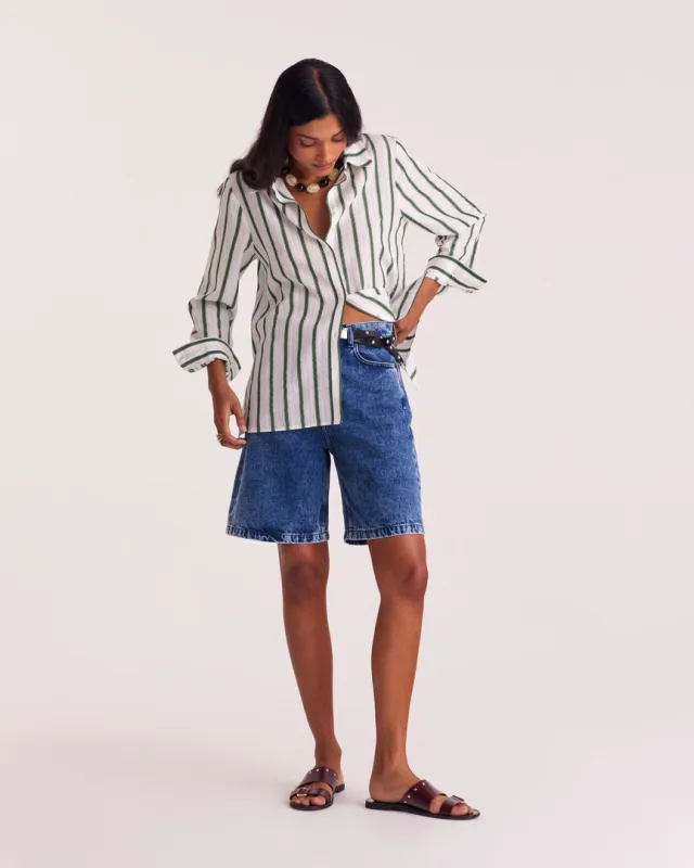 Nino ultramarine blue Bermuda shorts sold by Balzac Paris