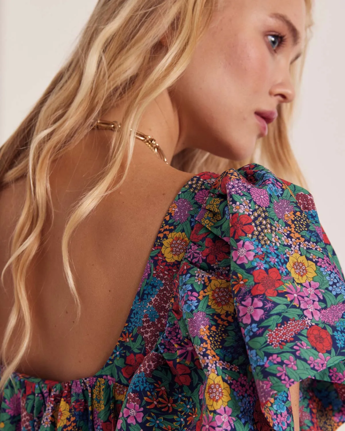 Girasola dress in purple, pink and yellow Liberty fabric sold by Balzac Paris product image thumbnail 2