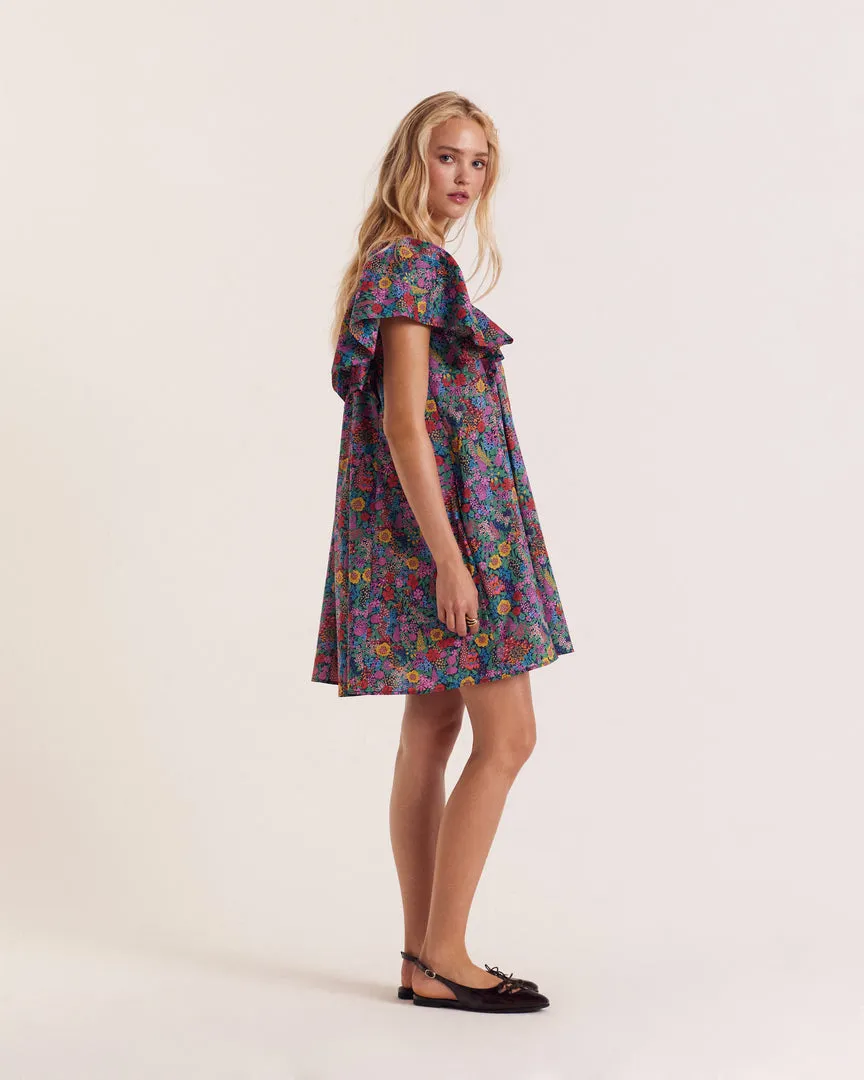 Girasola dress in purple, pink and yellow Liberty fabric sold by Balzac Paris product image thumbnail 3
