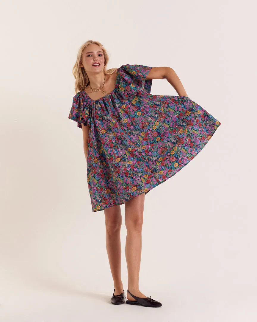 Girasola dress in purple, pink and yellow Liberty fabric sold by Balzac Paris product image thumbnail 4