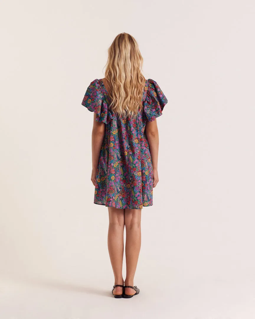 Girasola dress in purple, pink and yellow Liberty fabric sold by Balzac Paris product image thumbnail 5