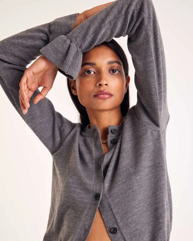Rosalie gray cardigan sold by Balzac Paris
