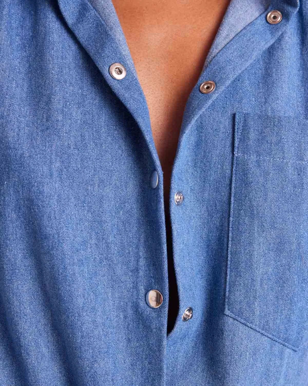 Léonor blue midi shirt sold by Balzac Paris product image thumbnail 5