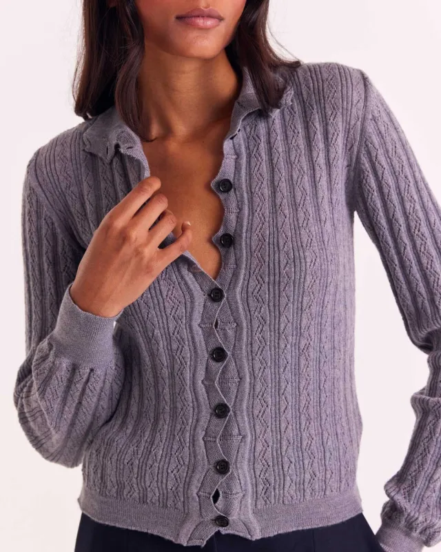 Odile gray cardigan sold by Balzac Paris