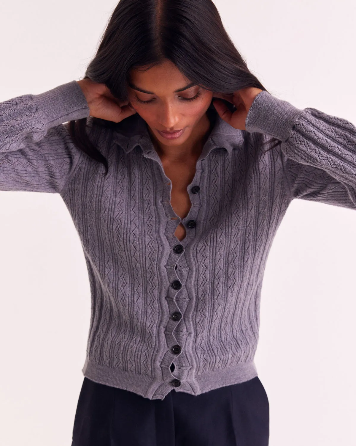 Odile gray cardigan sold by Balzac Paris product image thumbnail 2